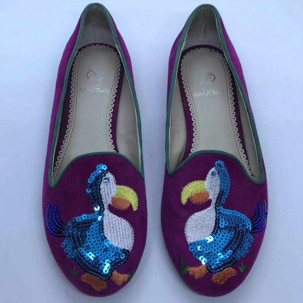 Rara Avis Purple Sequin Dodo Flat Loafers